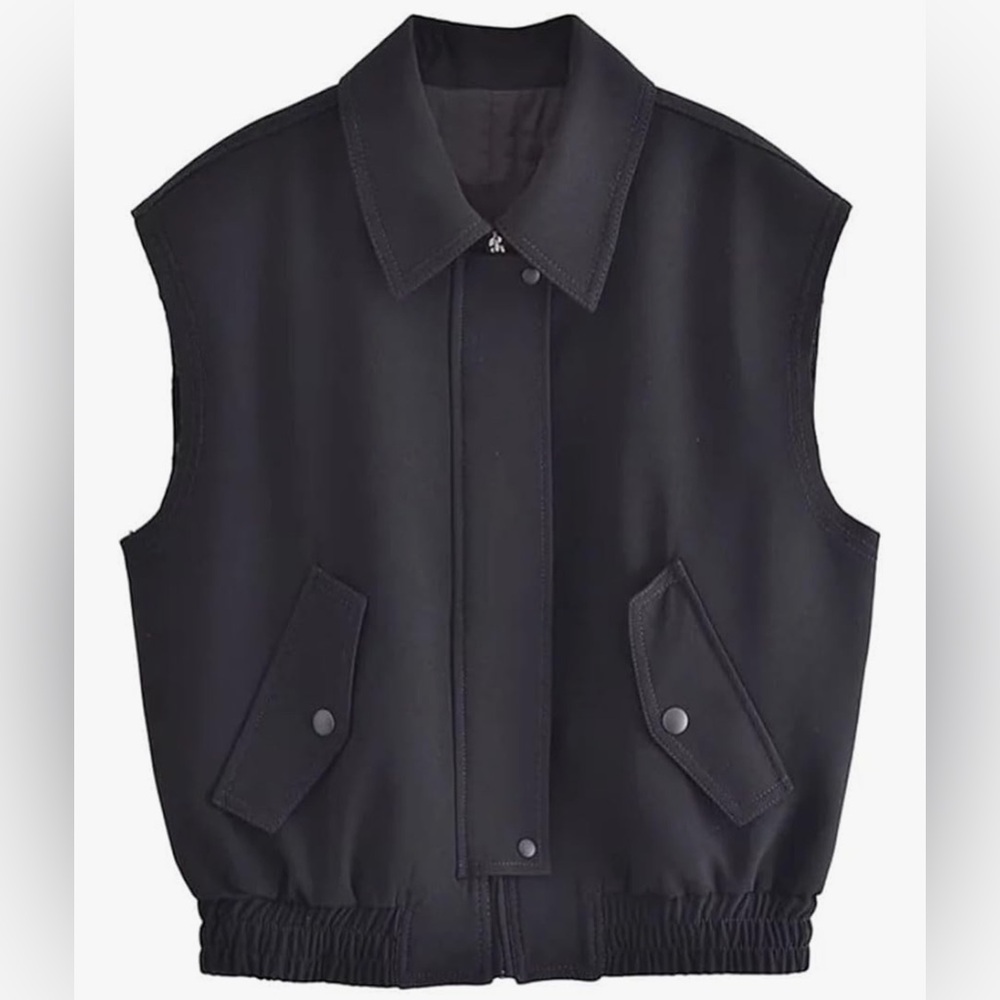 Rachel Zoe Black Bomber Vest